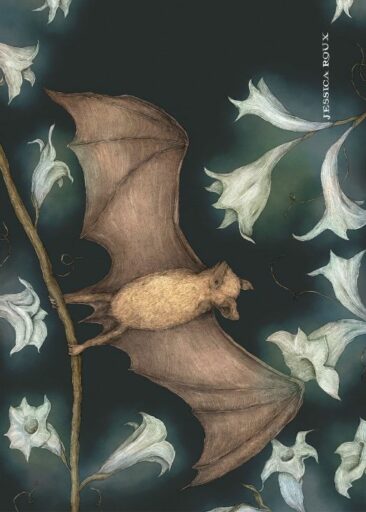 Bat and Moonflowers par Jessica Roux