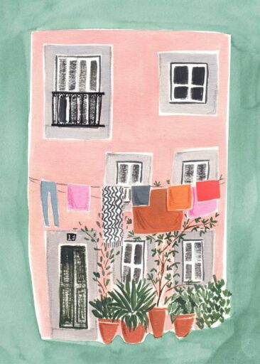 Pink house green par Emma Block