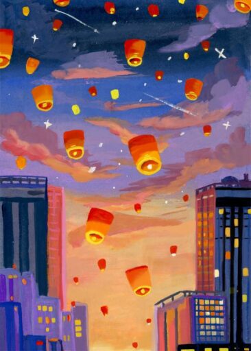 Sky lantern par Zoe Art Garden