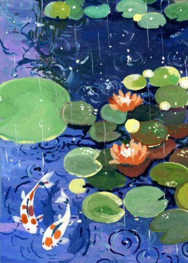 Water lily in the rain par Zoe Art Garden